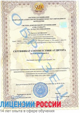 Образец сертификата соответствия аудитора №ST.RU.EXP.00006191-2 Пулково Сертификат ISO 50001